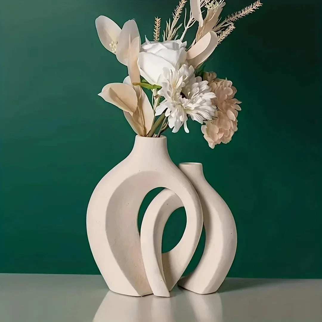 Chic Boho Ceramic Vases Set